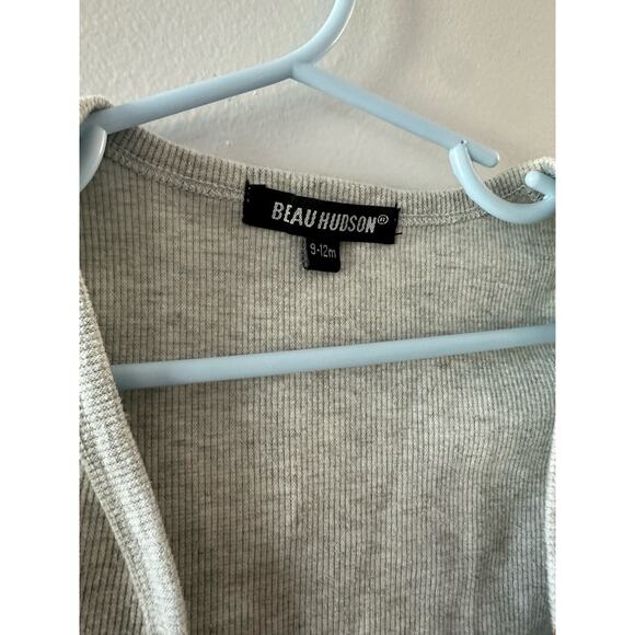 Beau Hudson Sweater Baby 9-12 Months Gray Cardigan Ribbed Unisex Minimalist - Picture 3 of 8